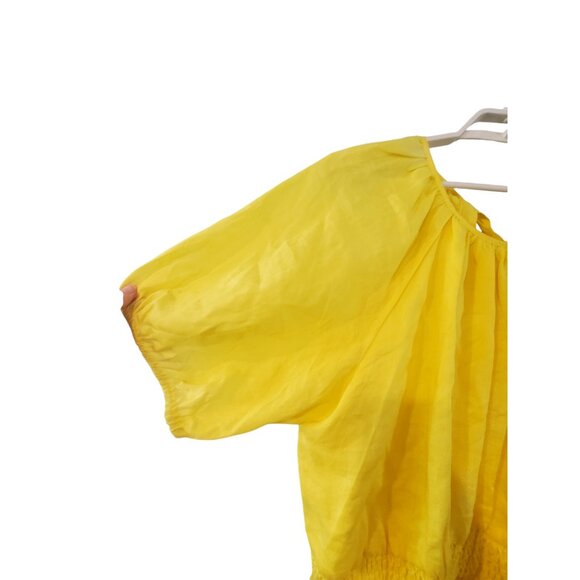 Draper James RSVP dress womens 2X bright yellow linen tencel blend smock… - Picture 4 of 6
